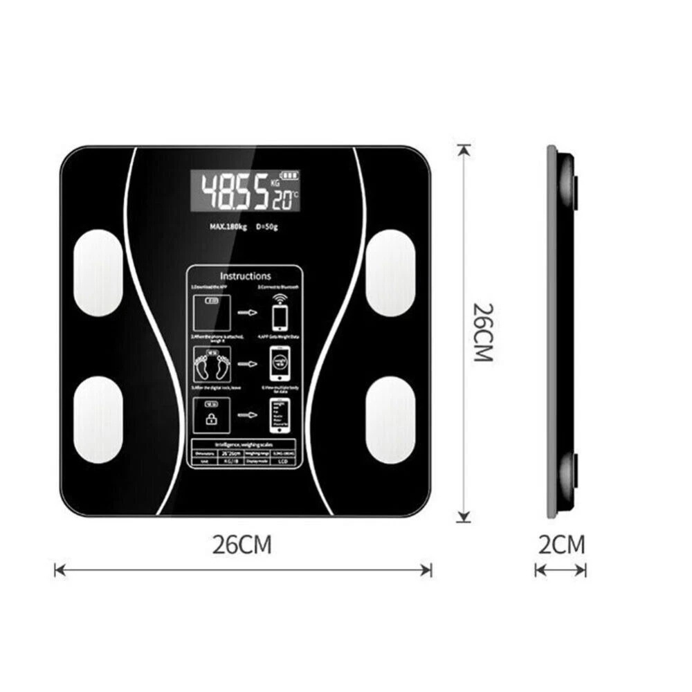 Body Fat Scale 180kg Bluetooth Smart BMI Digital Bathroom Wireless Weight Scales - Image 10